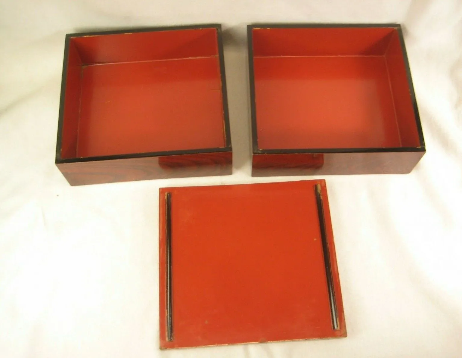 Antique Japanese Meiji Era (C.1900)  Wood & Lacquer Kasaneju Stacking Box