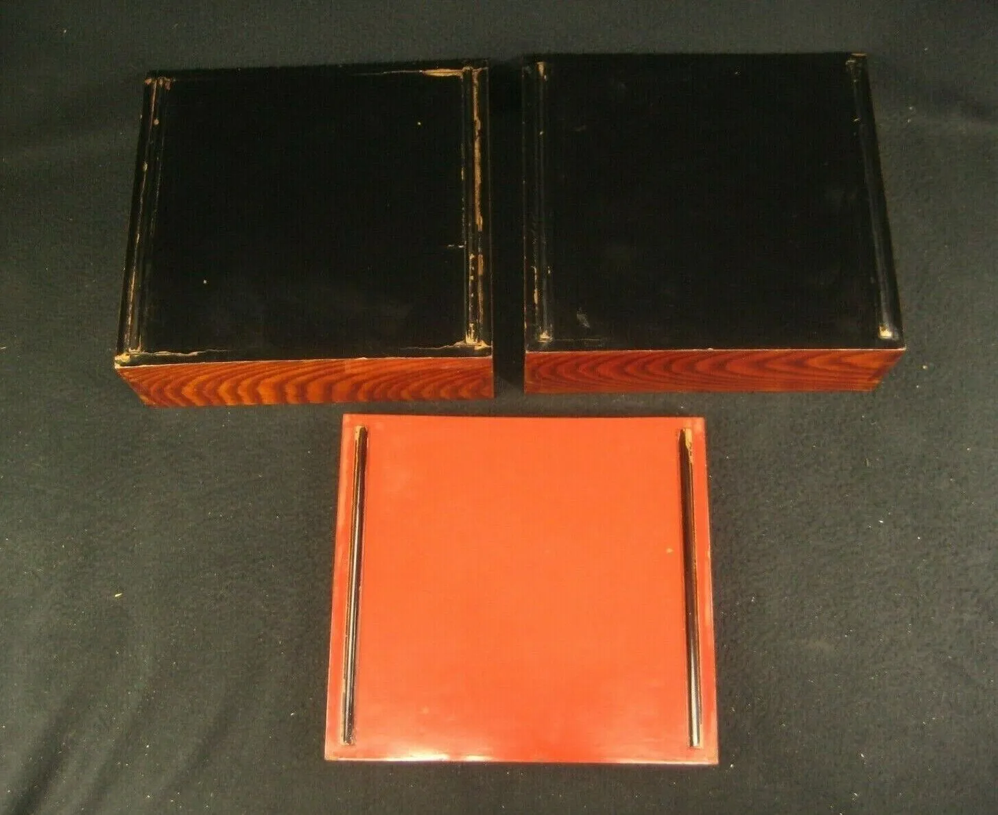 Antique Japanese Meiji Era (C.1900)  Wood & Lacquer Kasaneju Stacking Box