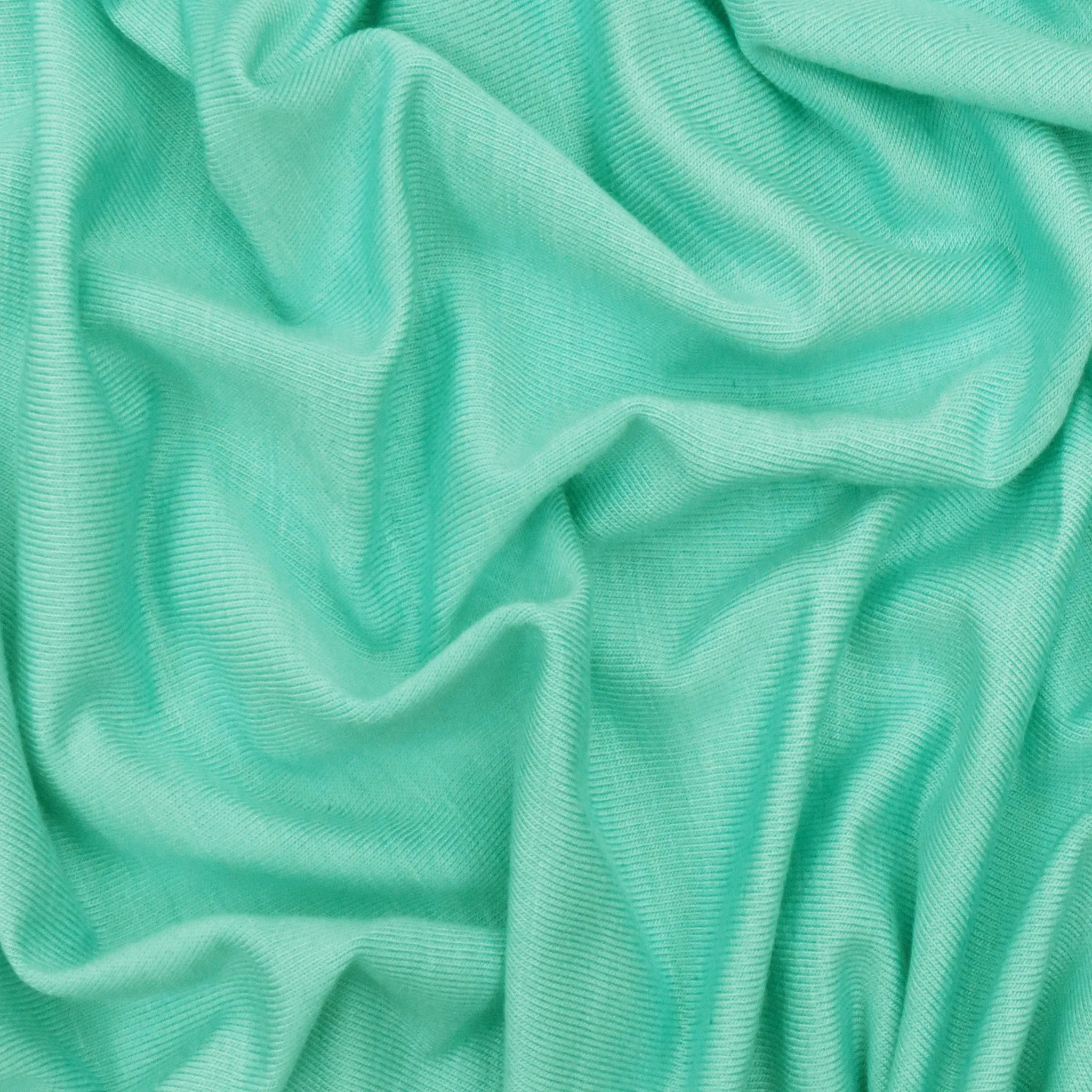 Aquatic Teal Slub Stretch Jersey Knit Fabric