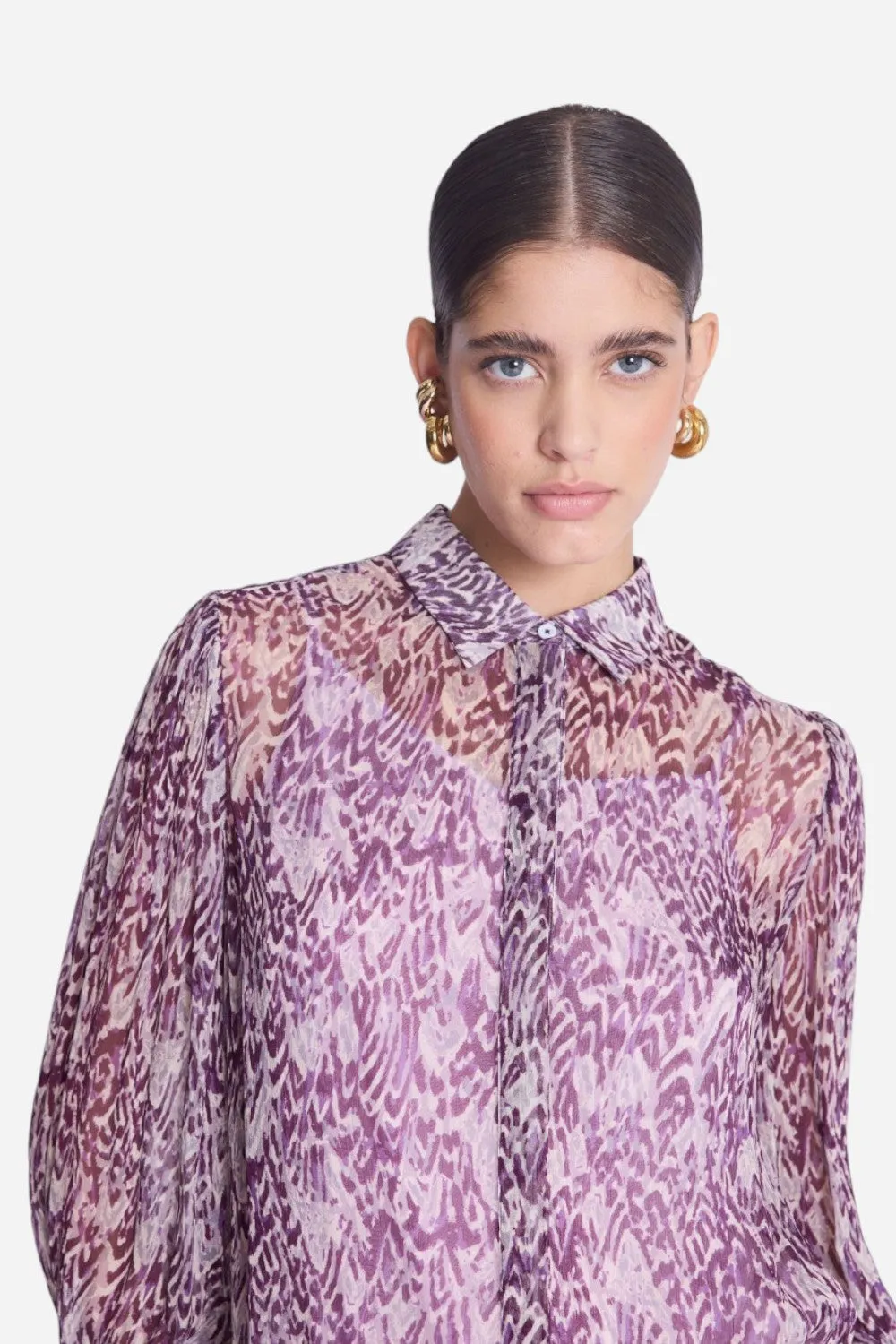 Bernice Clara Long Sleeve Printed Blouse