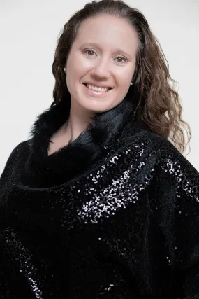 Black Velvet, Sequin, and Fur Capelet