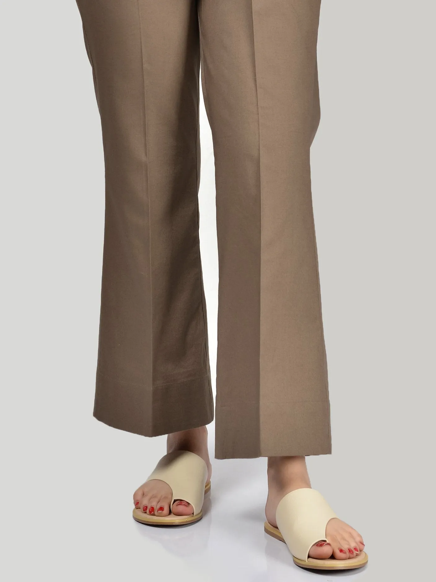 Bootcut Pants-Brown