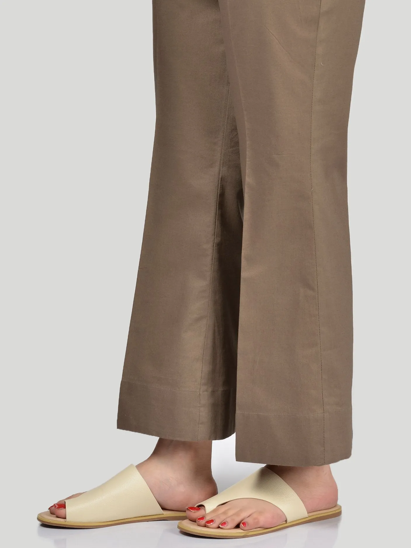 Bootcut Pants-Brown