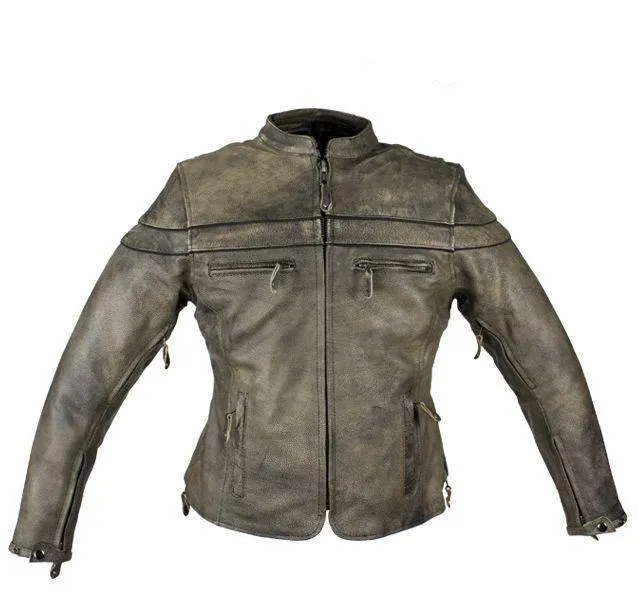 Brown Leather Concealed Carry Leather Jacket, MJ796-12-DL