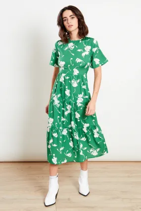 Cathy Green Floral Print Midi Dress