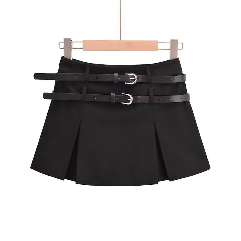 Double belts spicy skirt