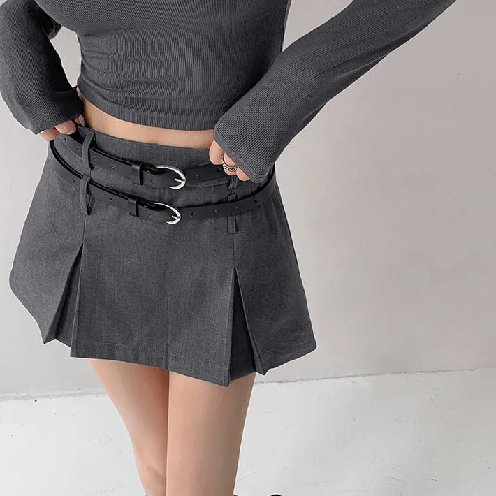 Double belts spicy skirt