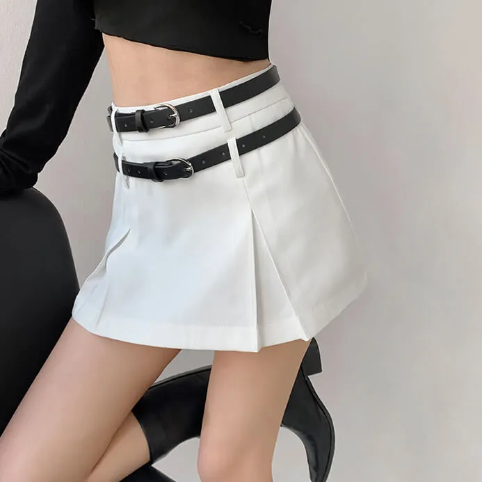 Double belts spicy skirt