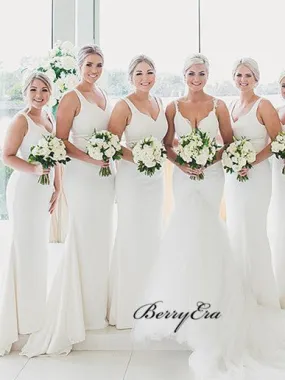 Elegant Long Mermaid Bridesmaid Dresses, Simple Bridesmaid Dresses