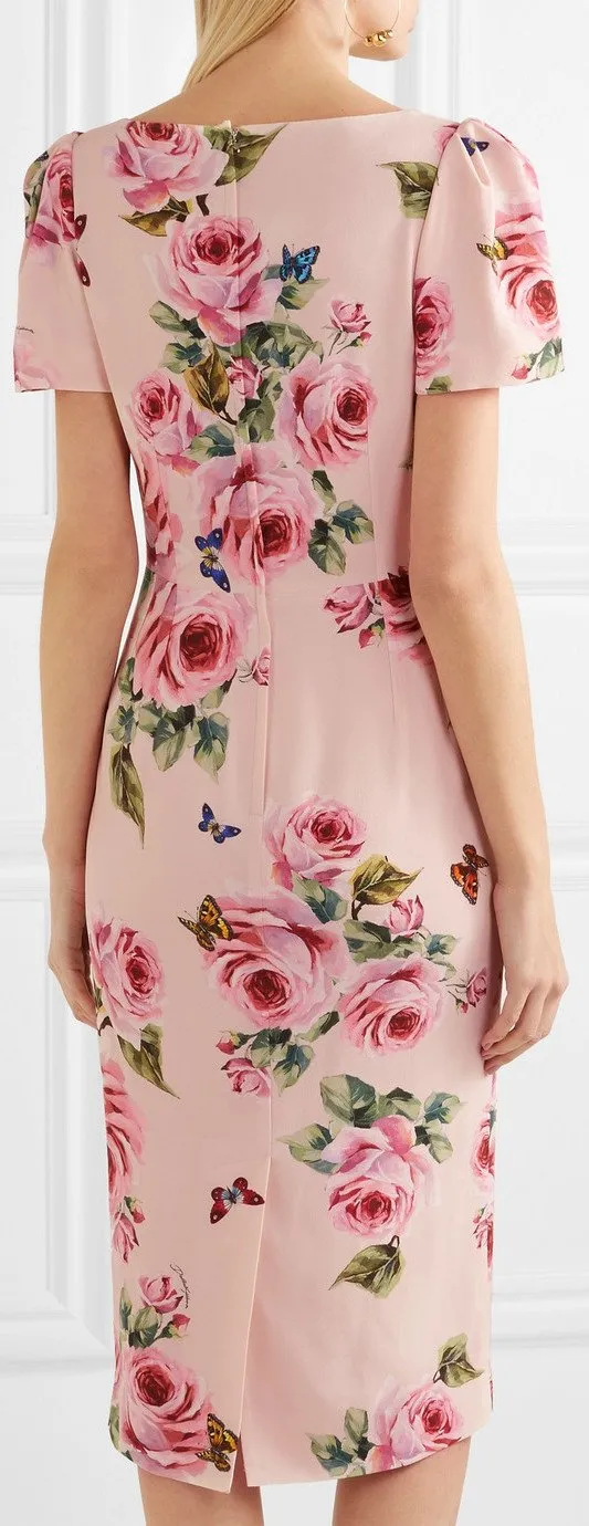 Floral-Print Crepe Midi Dress