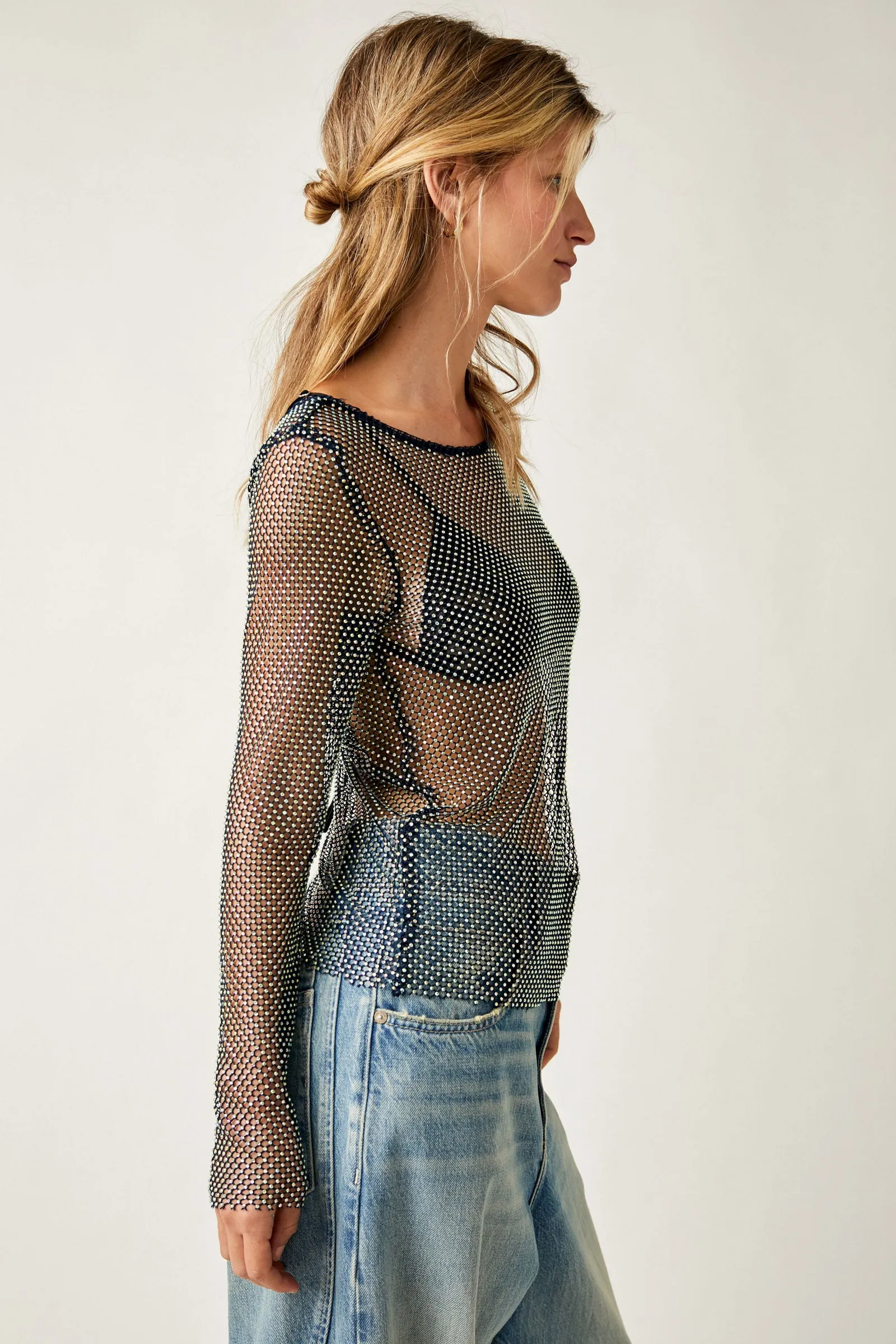 Free People Low Back Filter Finish Longsleeve in Midnight