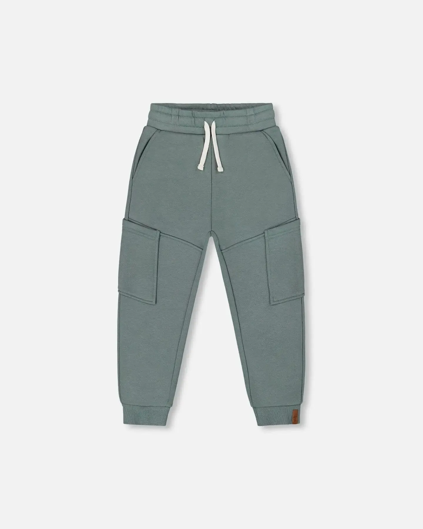 French Terry Sweatpants With Side Pockets Grayish Teal