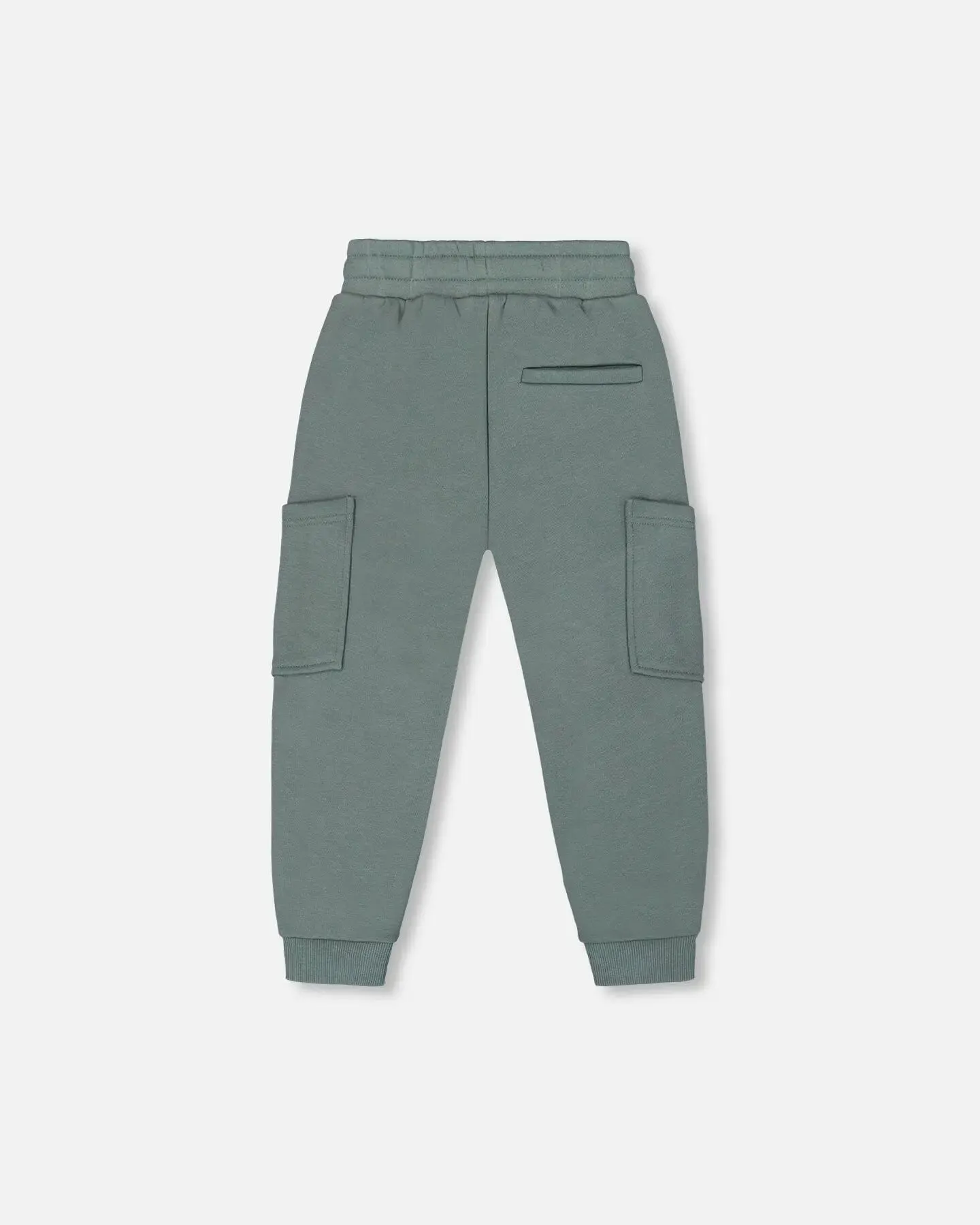 French Terry Sweatpants With Side Pockets Grayish Teal