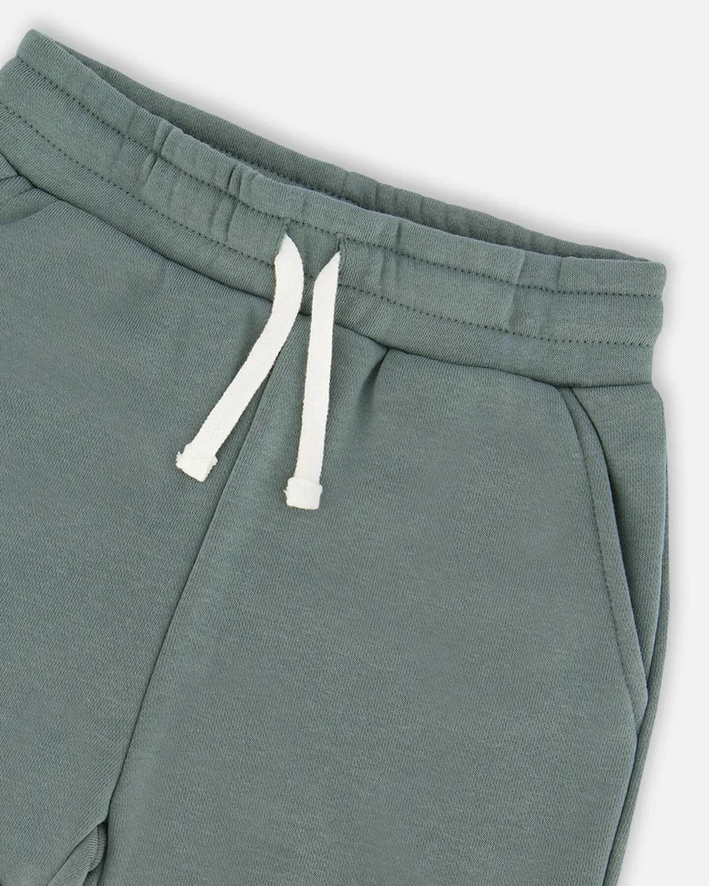 French Terry Sweatpants With Side Pockets Grayish Teal