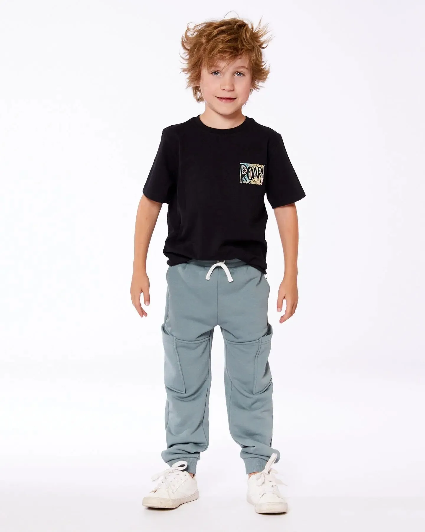 French Terry Sweatpants With Side Pockets Grayish Teal