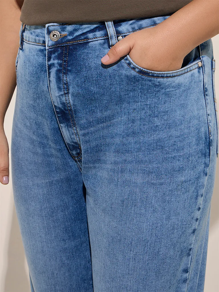 Gia Blue Straight - Fit Mid - Rise Jeans