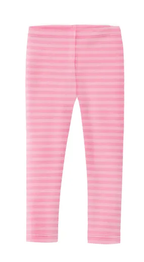 Girls Soft Stripe Leggings  | Pink