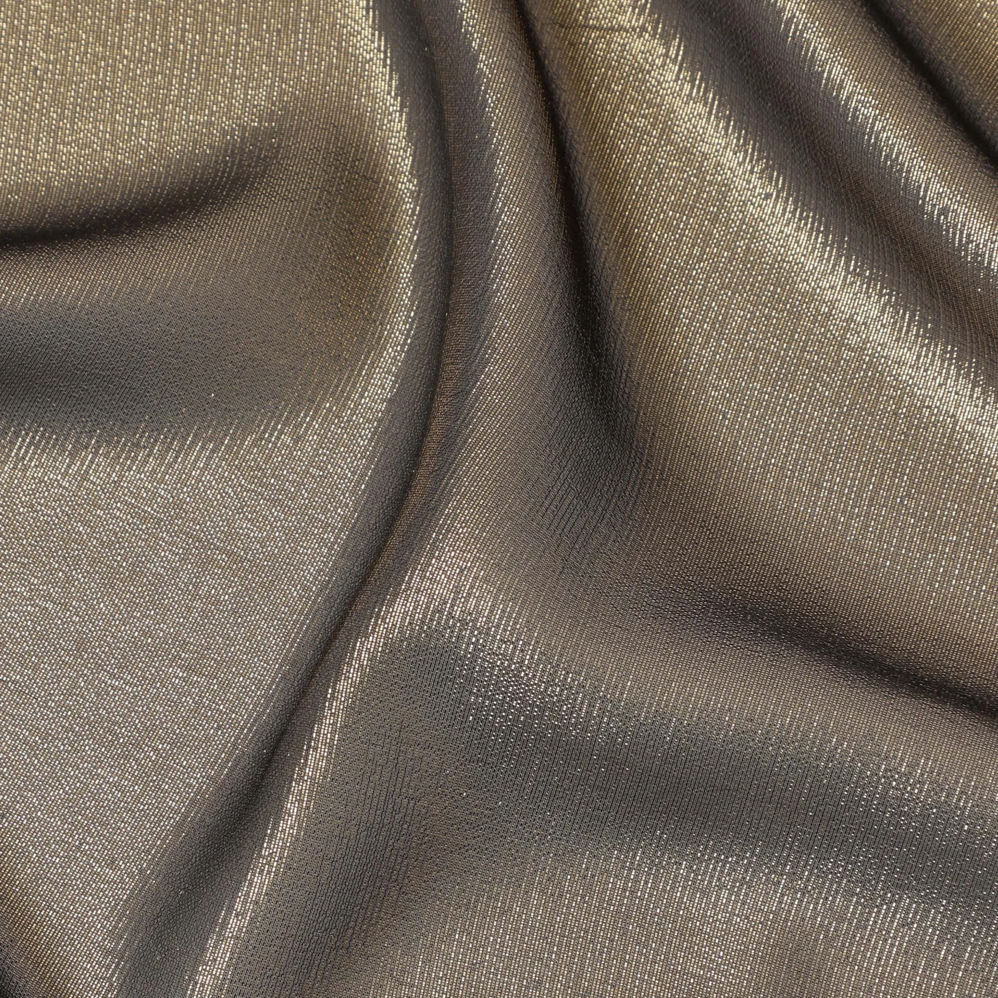 Golden Bronze Silk Chiffon Metallic Fabric - 110 cm Wide-D20022