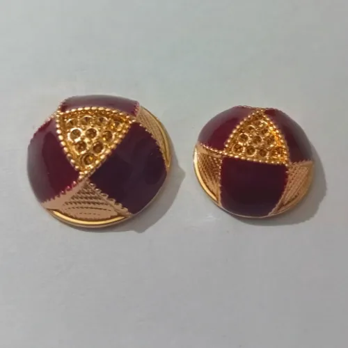 Golden Maroon Designer Metal Buttons