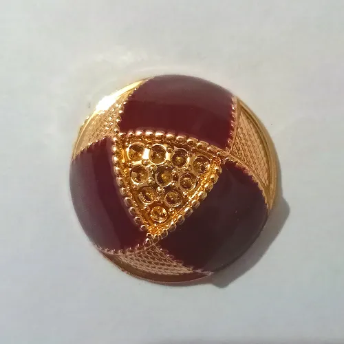 Golden Maroon Designer Metal Buttons