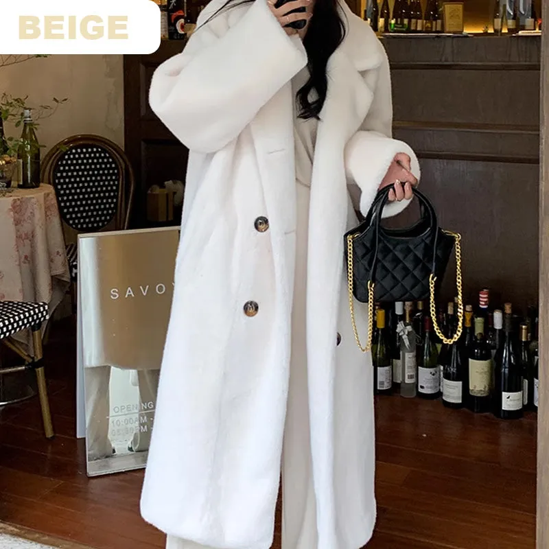 [ideal gift] Women's Elegant Long Faux Fur Coat