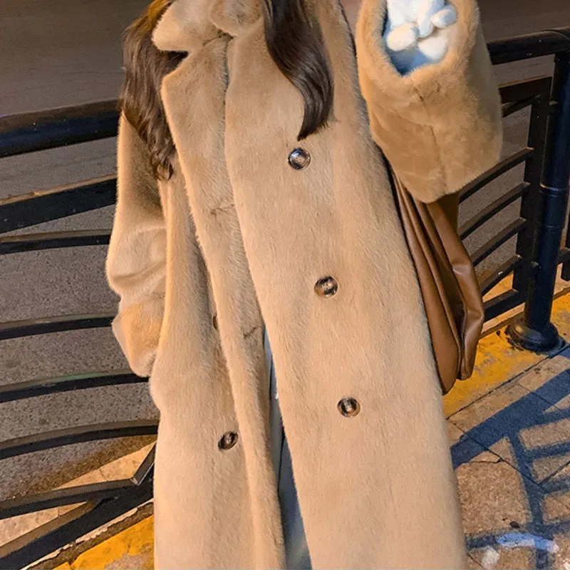 [ideal gift] Women's Elegant Long Faux Fur Coat