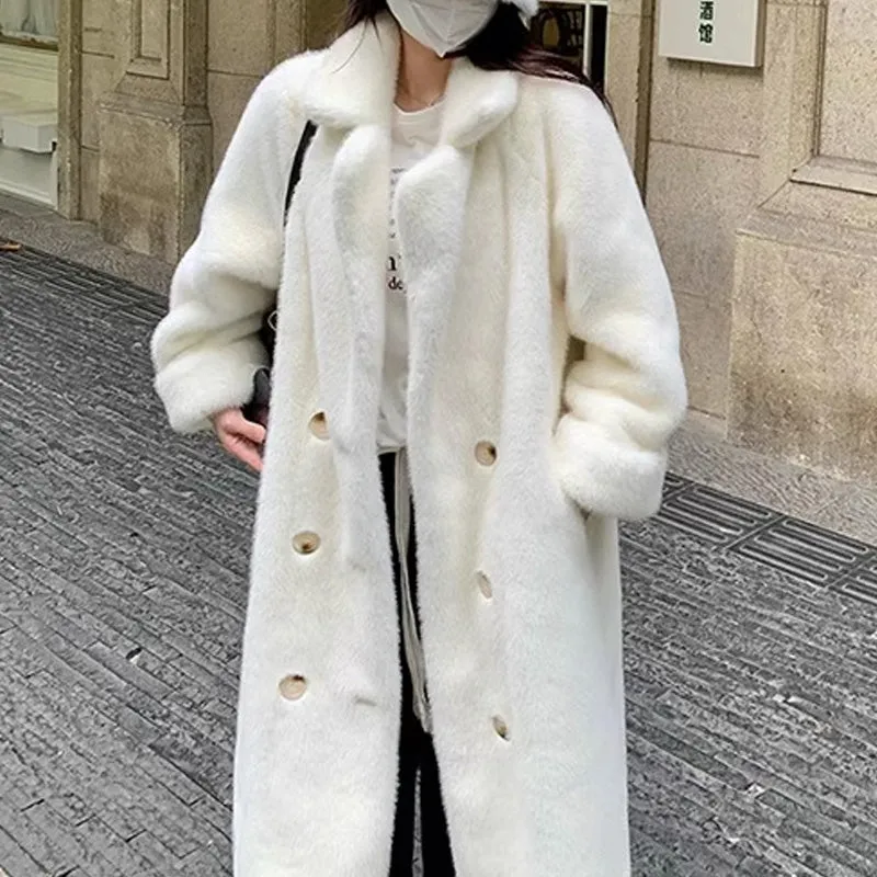 [ideal gift] Women's Elegant Long Faux Fur Coat