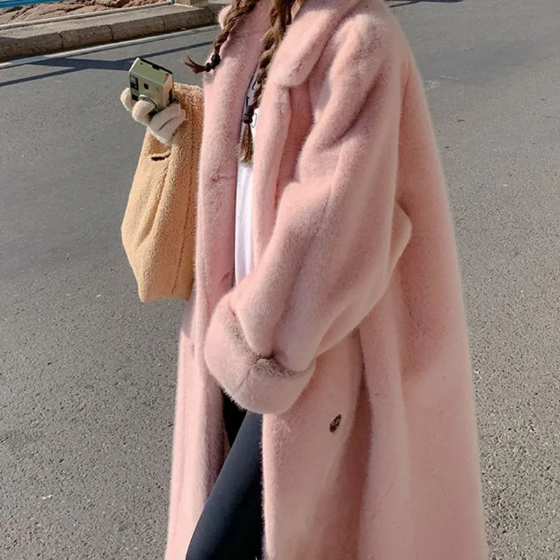 [ideal gift] Women's Elegant Long Faux Fur Coat