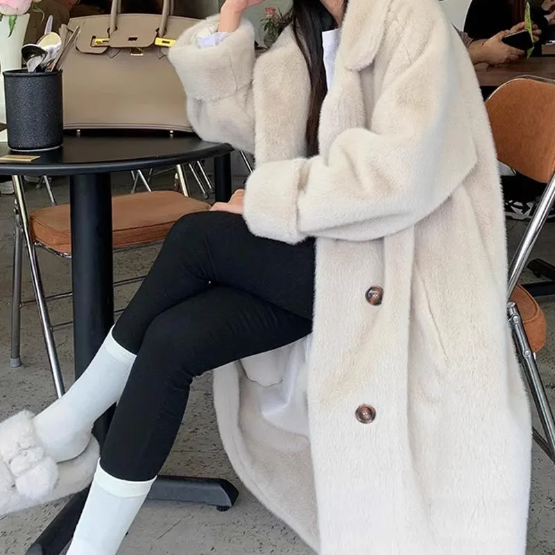 [ideal gift] Women's Elegant Long Faux Fur Coat