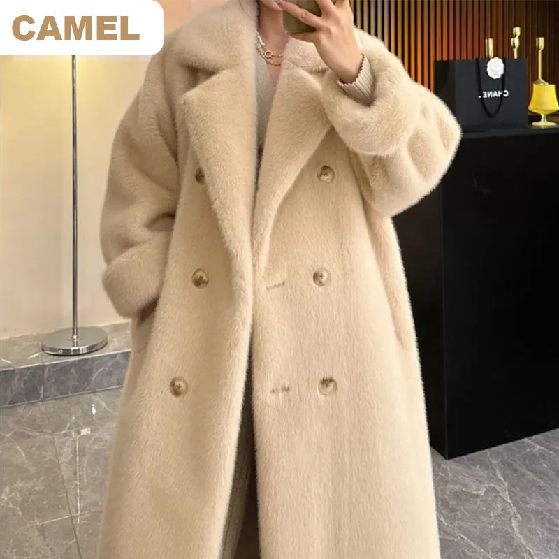 [ideal gift] Women's Elegant Long Faux Fur Coat