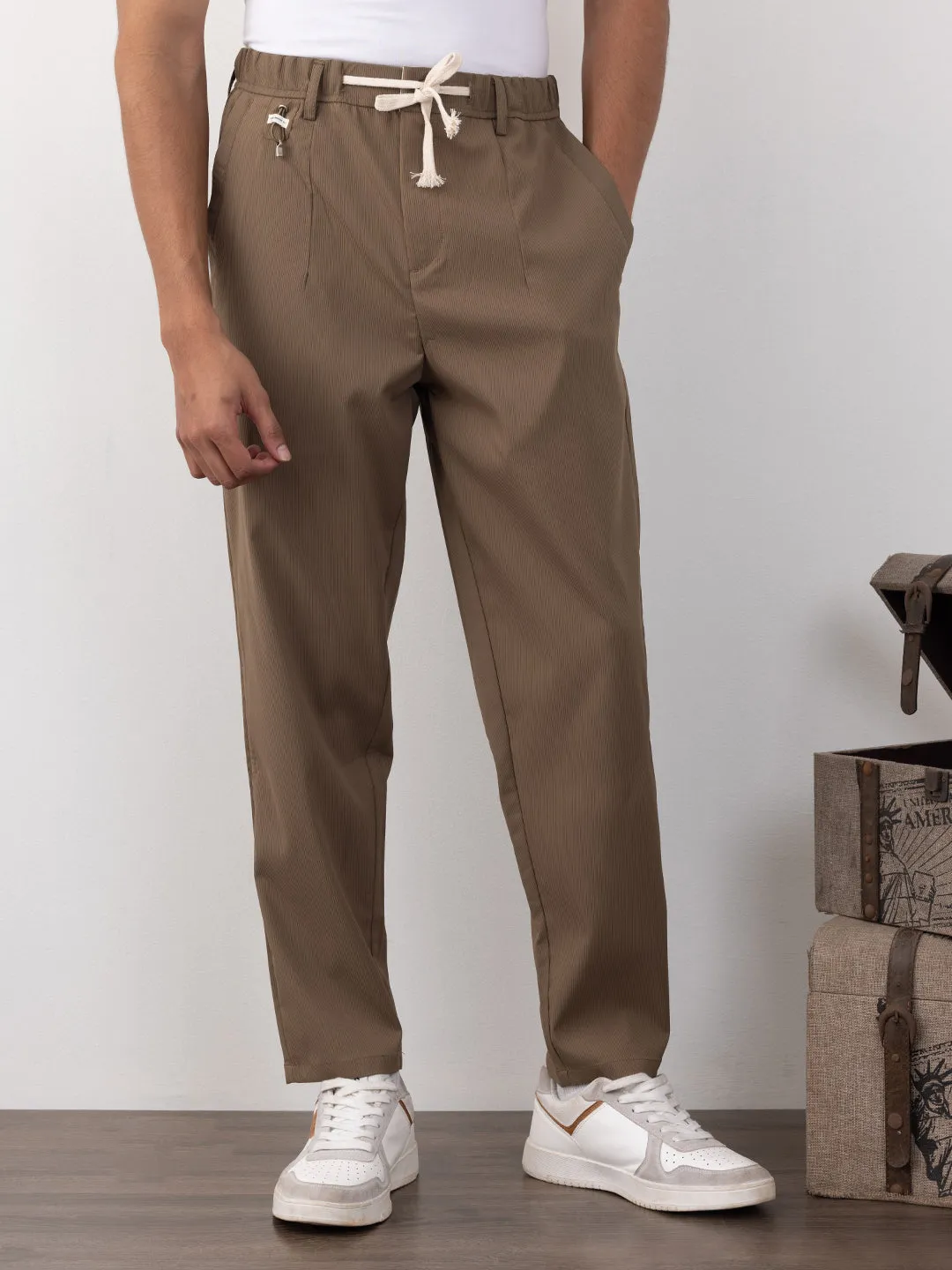 Khaki Plain Travel Pants