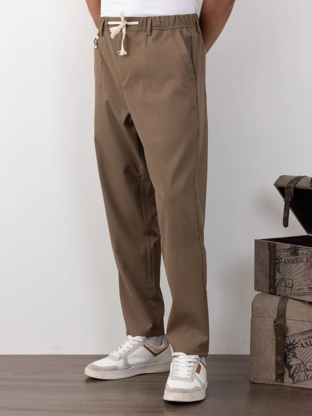 Khaki Plain Travel Pants