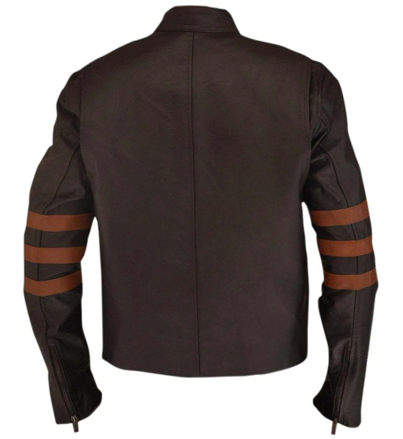 Leather Jackets Hub X-Men: Wolverine Logan Hugh Jackman Sheep Leather Jacket (Brown-Yellow, Racer Jacket) - 1501799