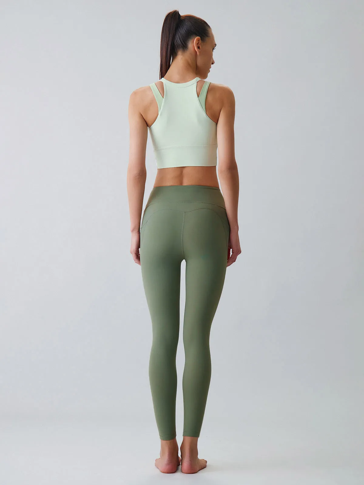 Light Green Round Neck Tank Top - Light Support