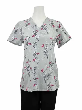 Luv Scrubs by MedWorks Women's Print Scrub Top | Winter Pleasure