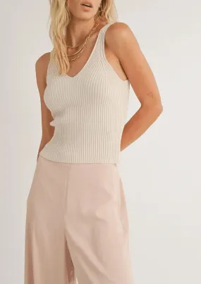 Maddie Ribbed V-Neck Tank