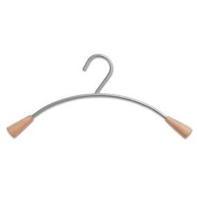 Metal And Wood Coat Hangers, 16.8", Metallic Gray/mahogany, 6/set