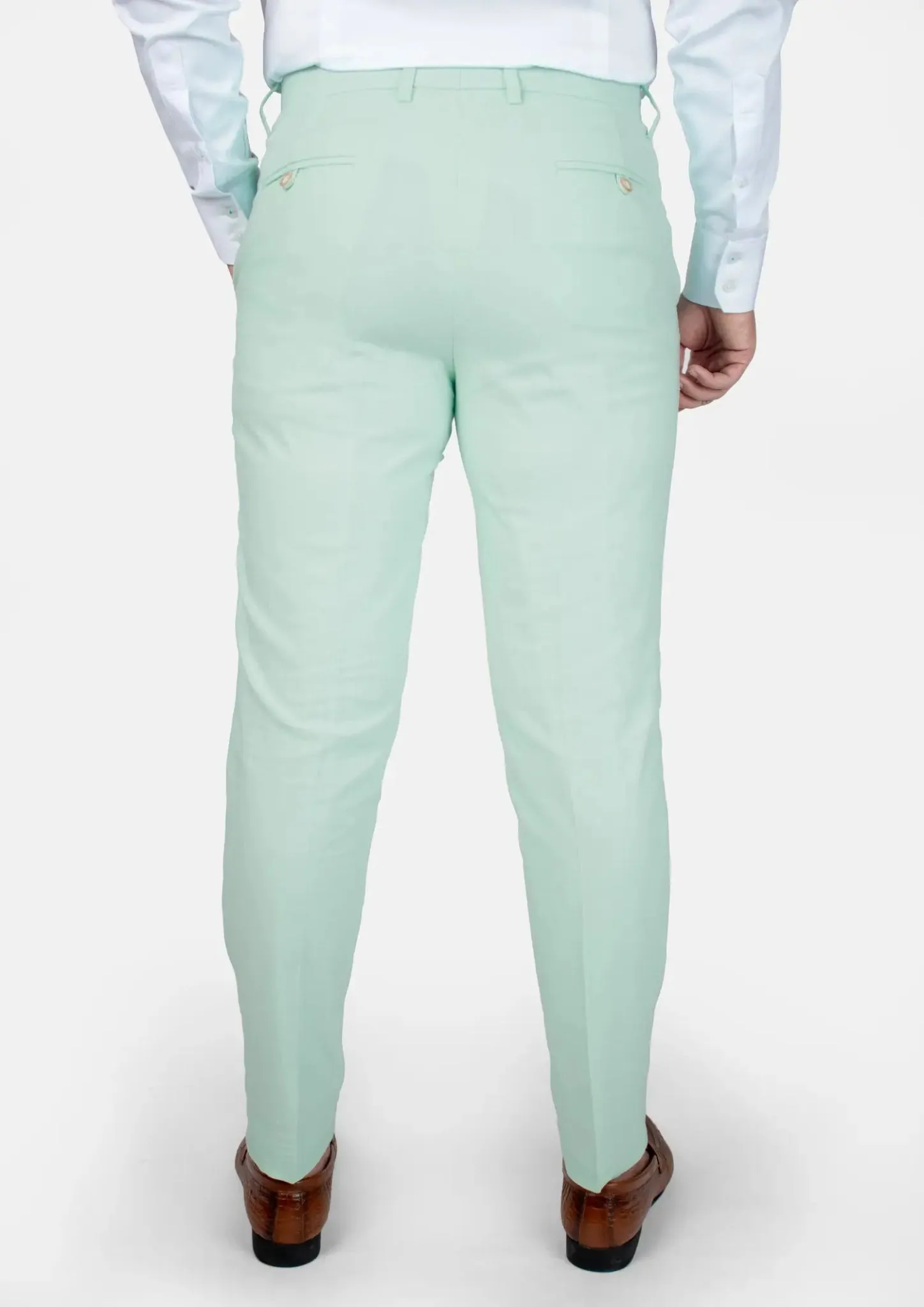 Mint Green Linen Blend Pants