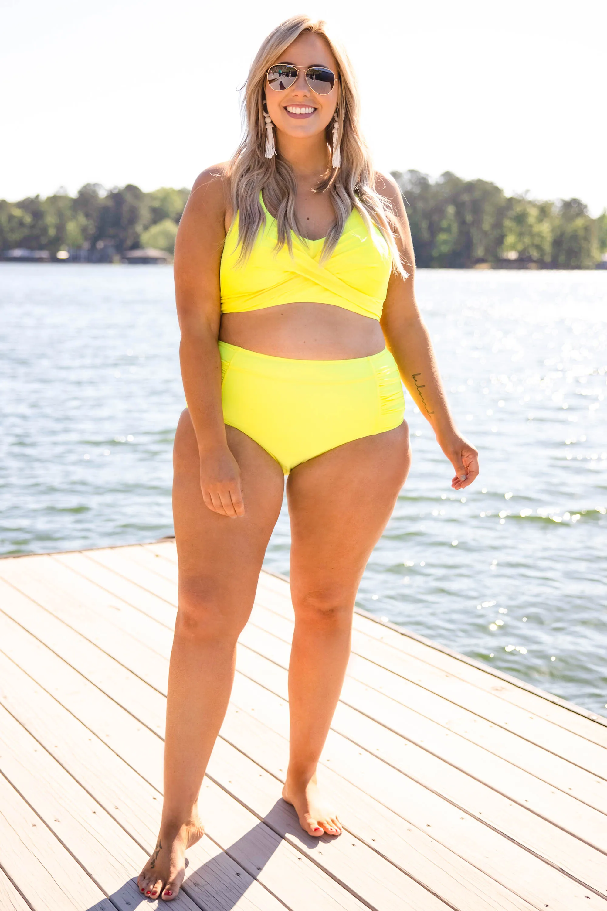 Oceans Of Love Swim Bottom, Neon Yellow