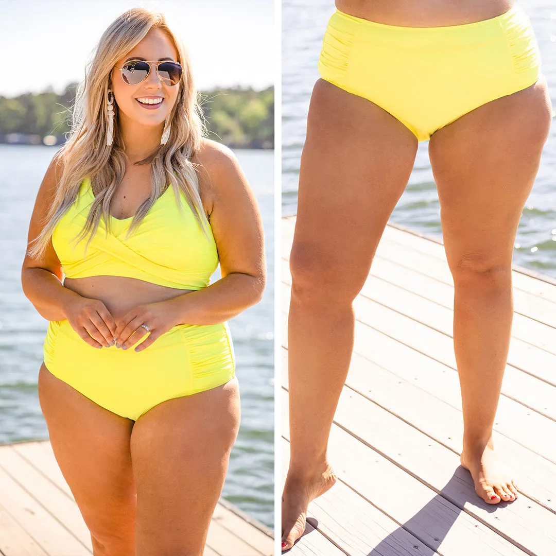 Oceans Of Love Swim Bottom, Neon Yellow