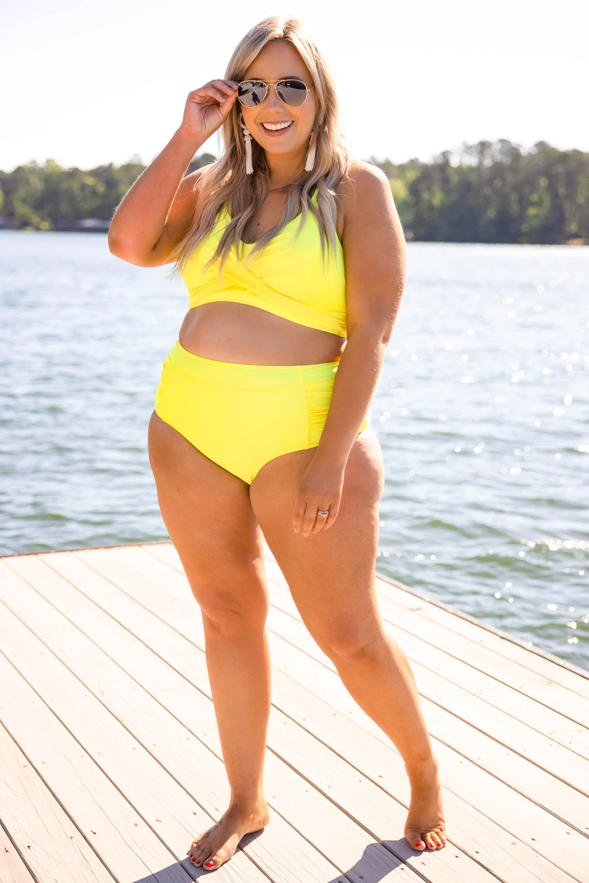 Oceans Of Love Swim Bottom, Neon Yellow