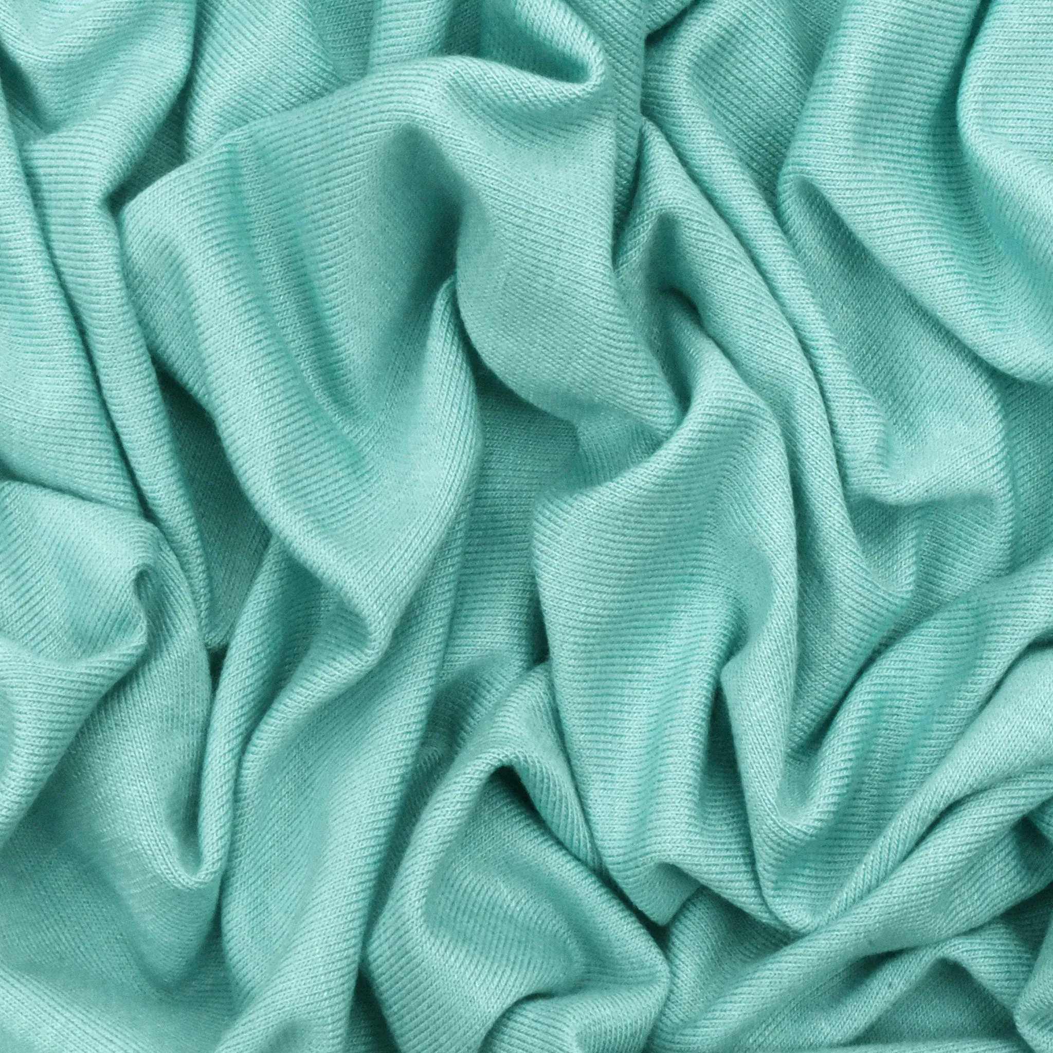 Pastel Teal Stretch Slub Jersey Knit Fabric