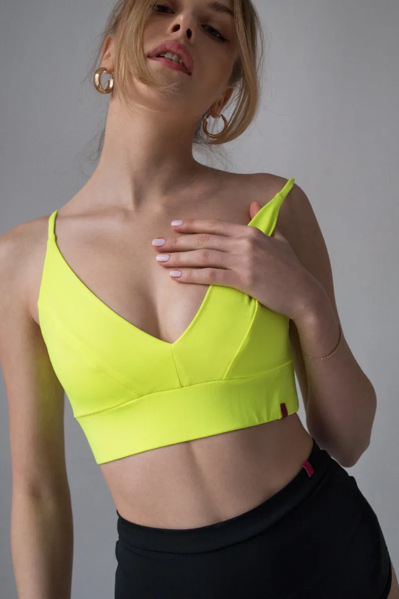 Pole Addict Lena Basic Top - Neon Yellow