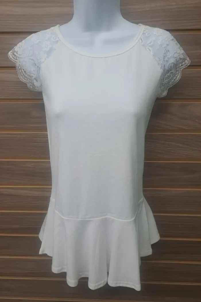 Ruffle lace tee