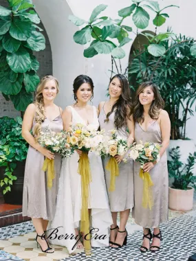 Sexy Straps Bridesmaid Dresses, Simple Cheap Bridesmaid Dresses