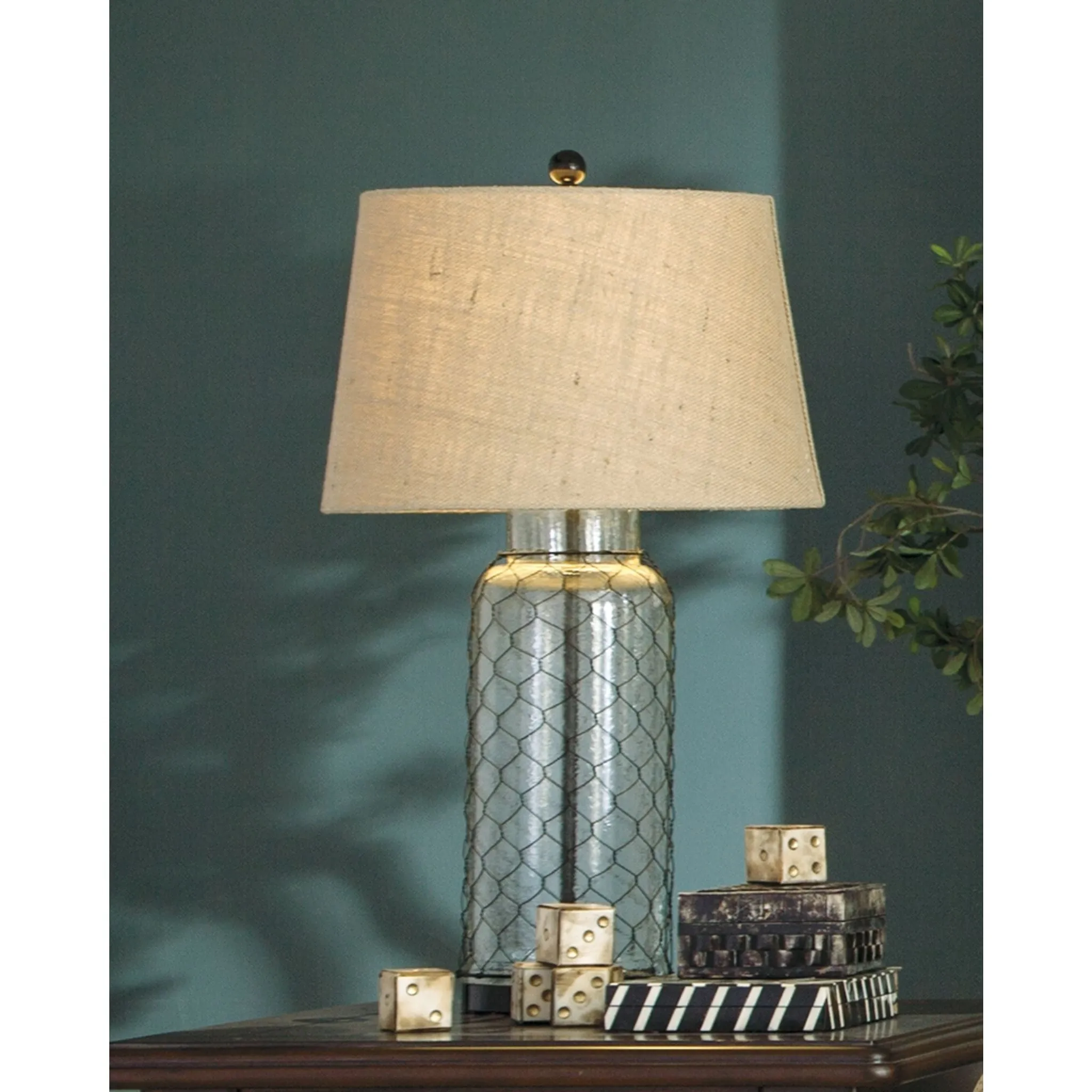 Sharmayne Table Lamp - Glass 31.00"