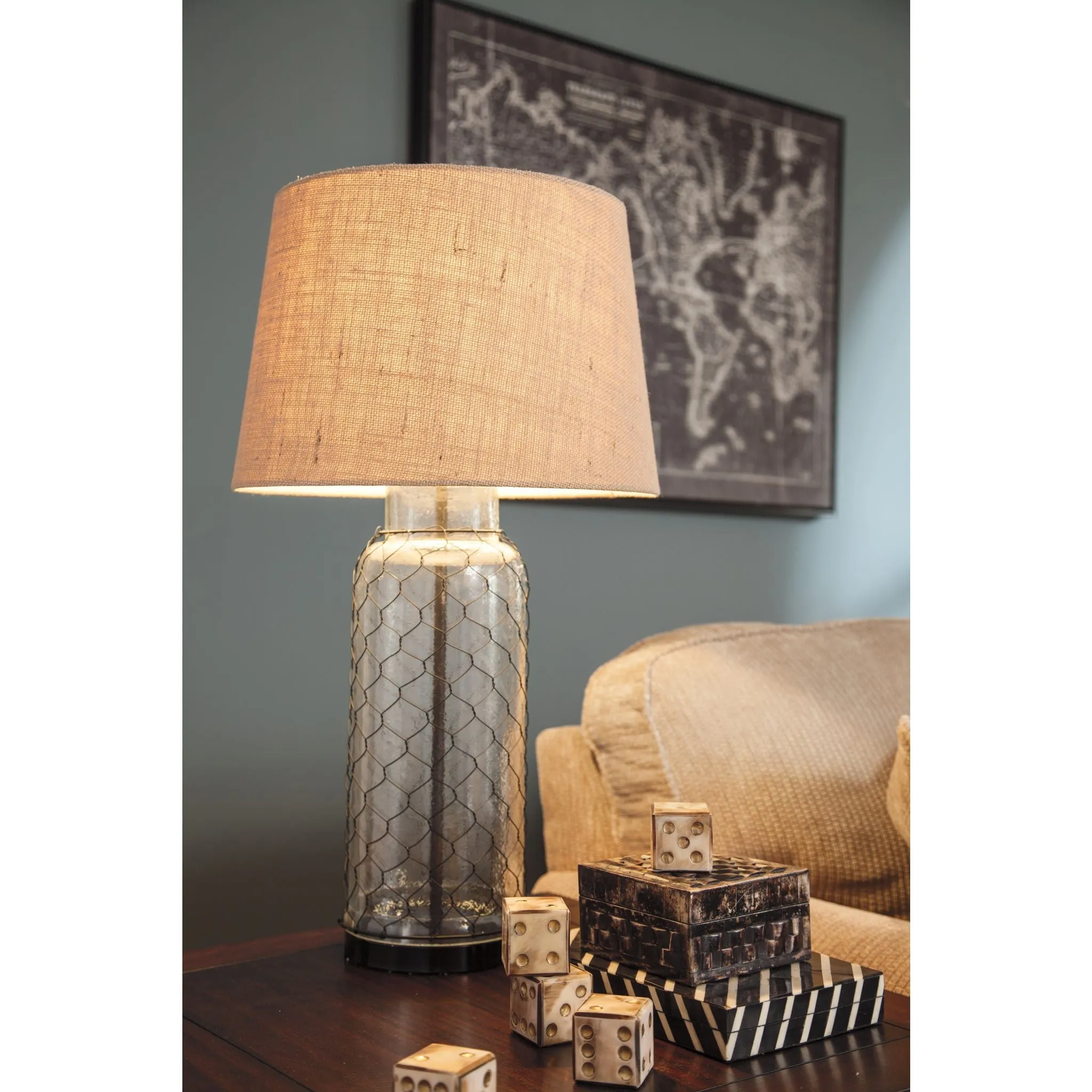 Sharmayne Table Lamp - Glass 31.00"