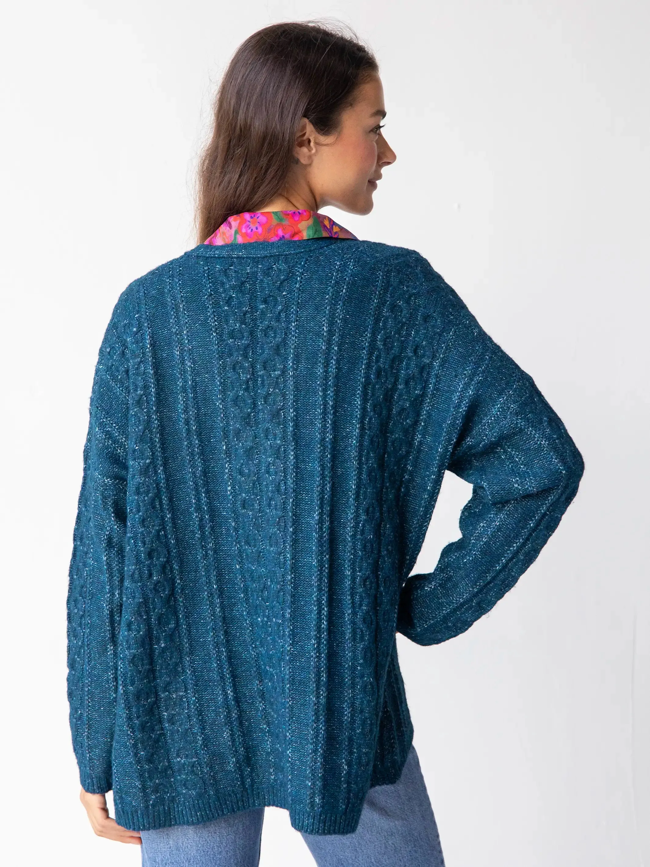 So Soft Grandpa Cardigan - Dark Teal