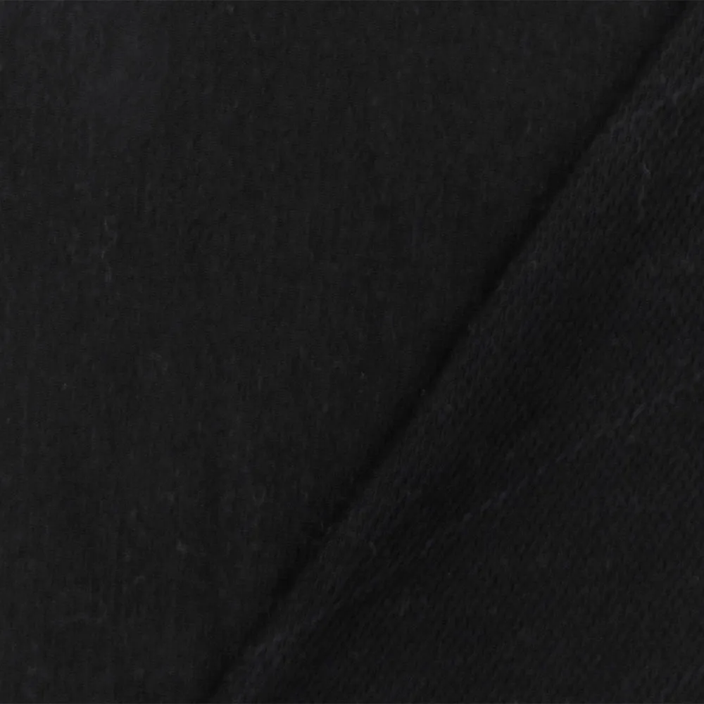 Soft Black Solid Stretch Striped Baby French Terry Knit Fabric