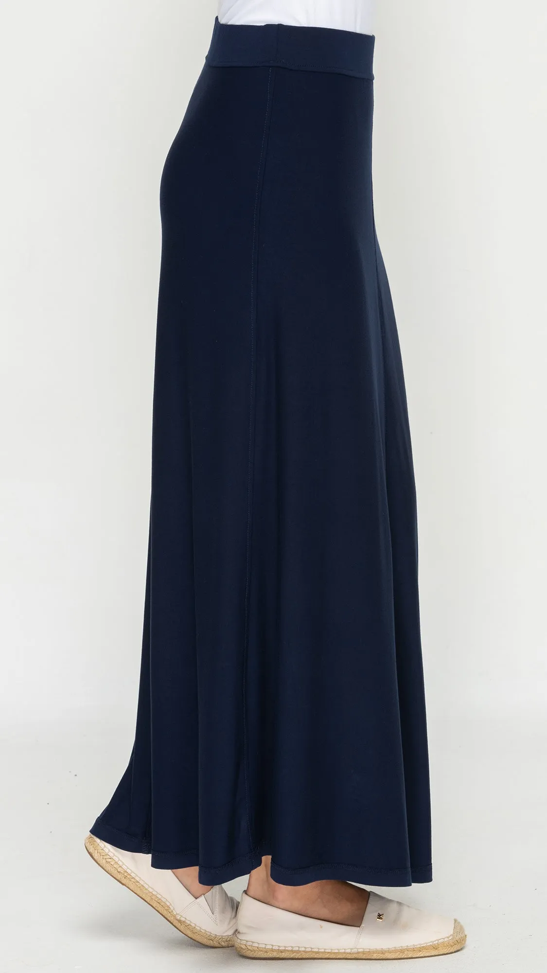 Soft Terry  Maxi Skirt - Navy